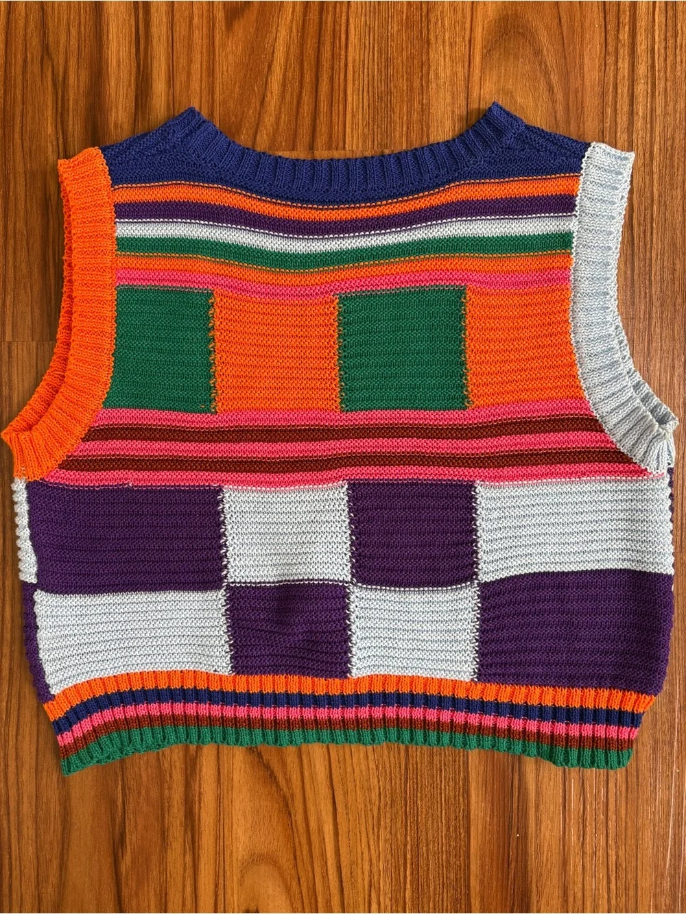 Rainbow Knit Matching Set with Crop Top and Shorts (Festival)